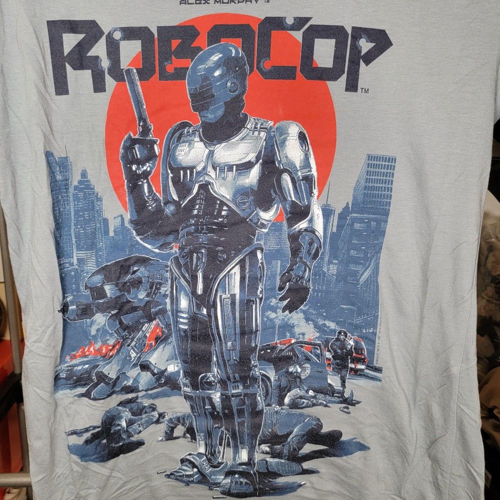 Loot Crate Robocop Graphic Tee Grey Short Sleeve - Size Medium